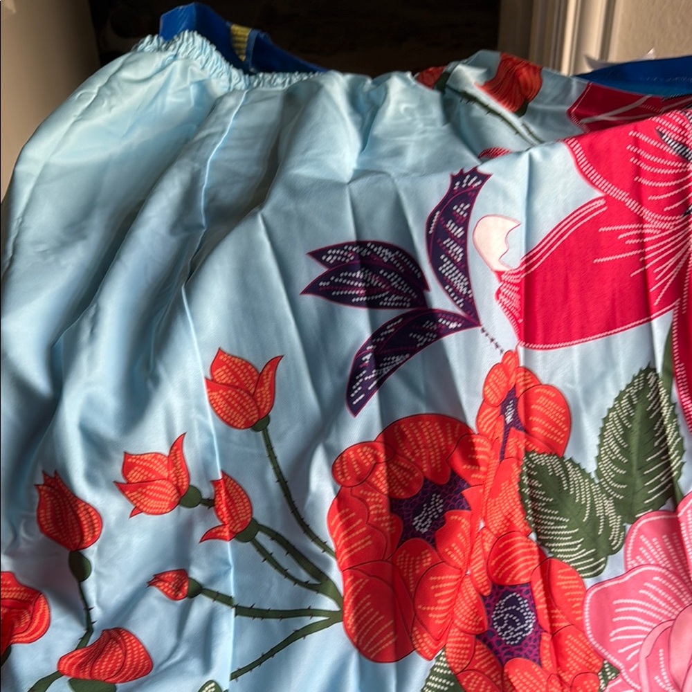 Red Pleated A-Line Skirt for Resort Wear